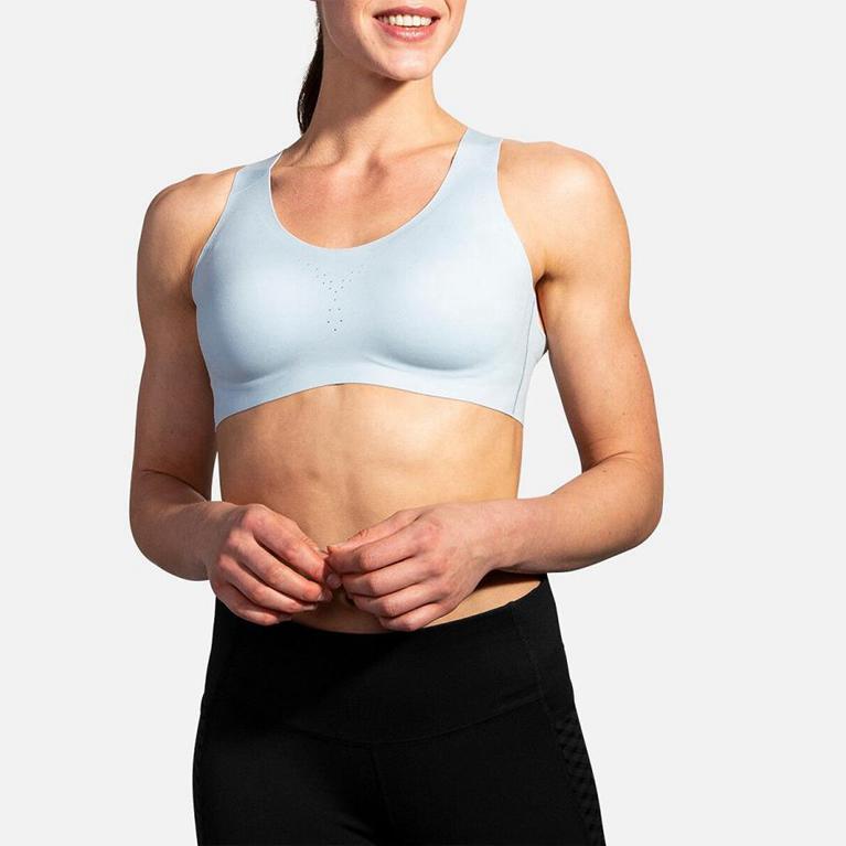 Brooks Dare Crossback Run Running Bra - Women's - White (34152-AHCB)